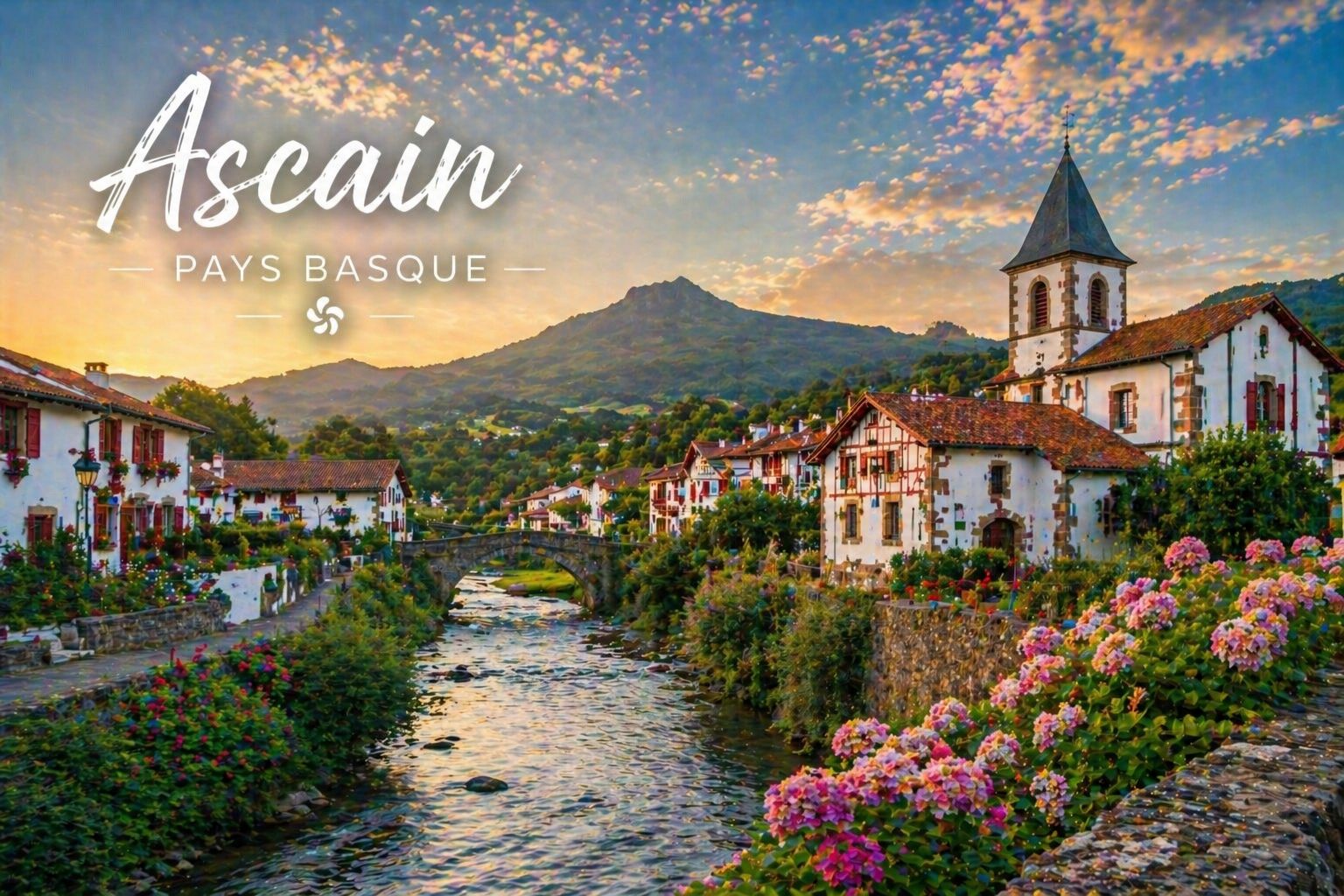 Ascain au pied de la Rhune - Pays Basque